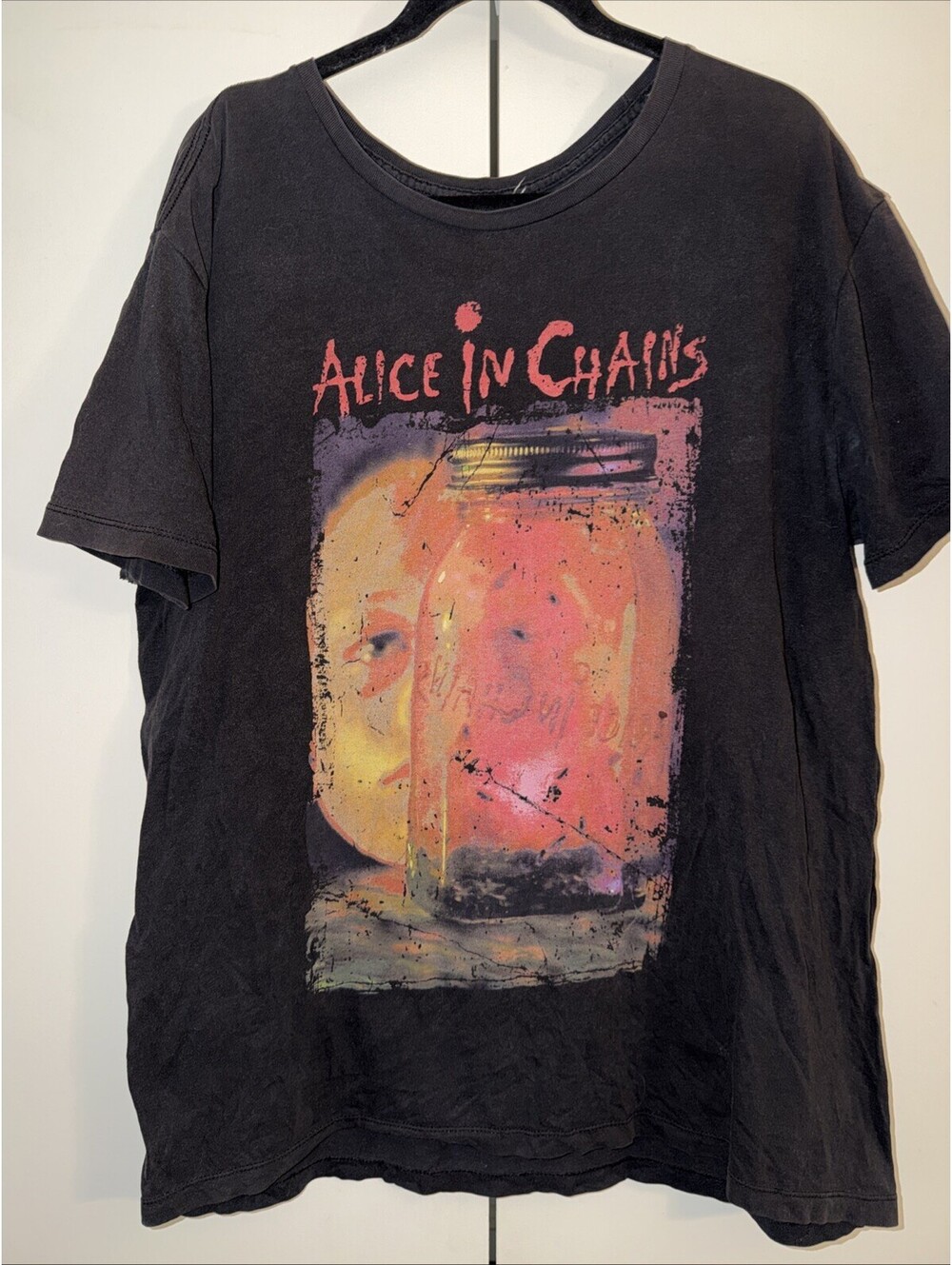 Alice In Chains Jar of Flies Shirt Black Graphic Band Tee Grunge Rock Men READ